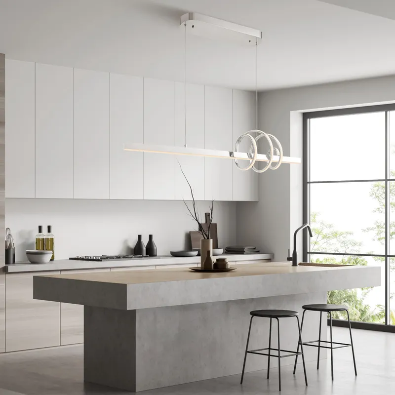 Salzburg Linear Chandelier // Chrome — Finesse Decor LED Linear Lights  3000K