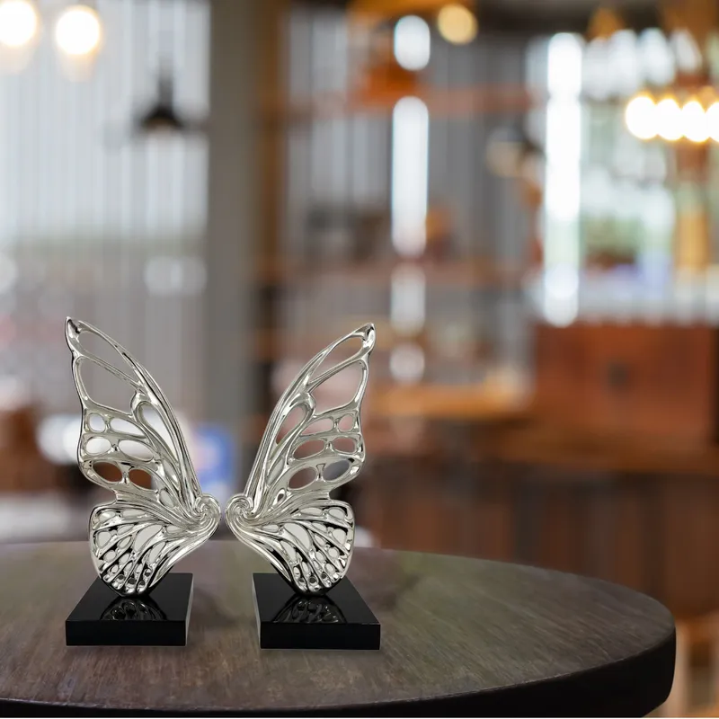 Butterfly Wings Sculpture // Chrome — Finesse Decor LED General Lighting  