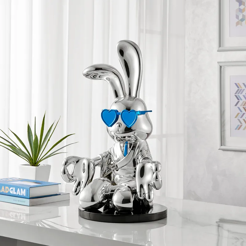 Sitting Rabbit with Blue Tie and Glasses — Finesse Decor LED General Lighting  