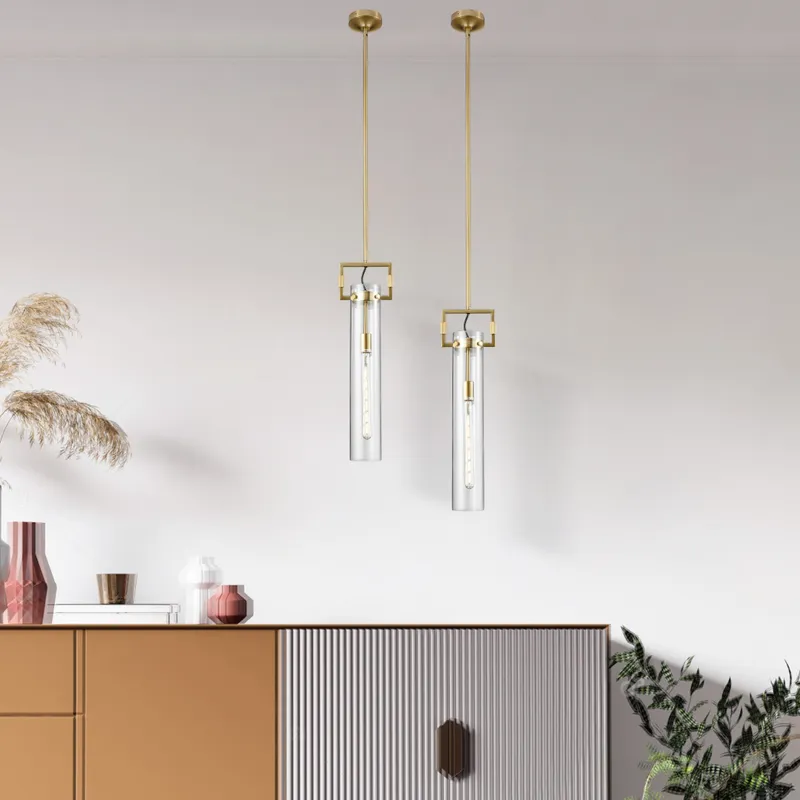 Zeus 1 LED Light Pendant // Crystal & Gold — Finesse Decor LED Pendant Lights  