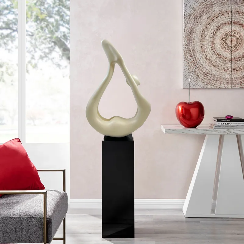 Yoga Floor Sculpture // White with Black Base — Finesse Decor LED General Lighting  