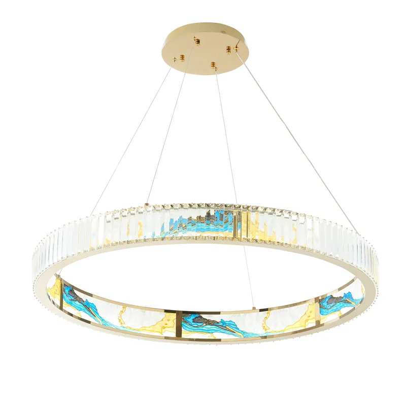 Boeseman's Colorful Chandelier // 1 Tier, Round — Finesse Decor LED Pendant Lights  