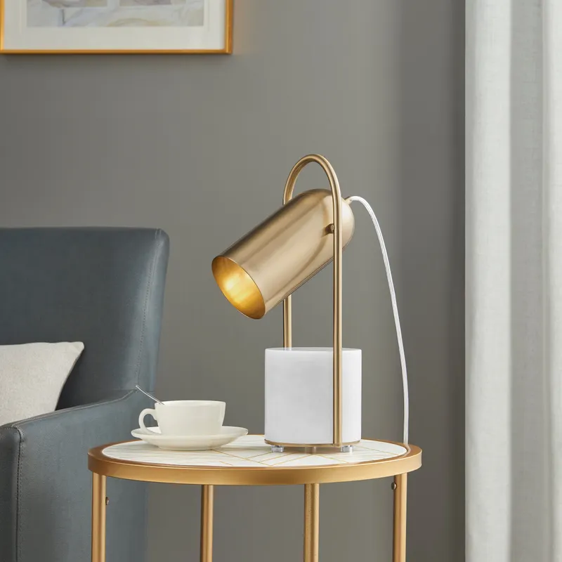 Chrysalism Gold and Marble Table Lamp — Finesse Decor LED General Lighting  