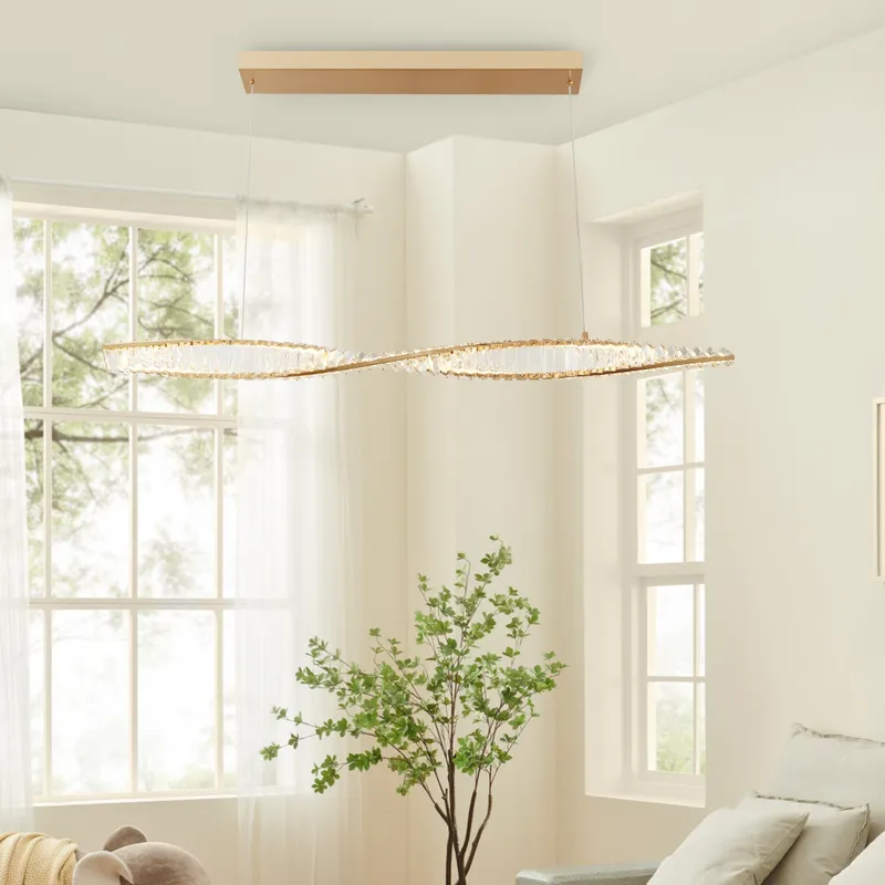 Towson Chandelier // Brushed Gold — Finesse Decor LED Pendant Lights 20.0W 