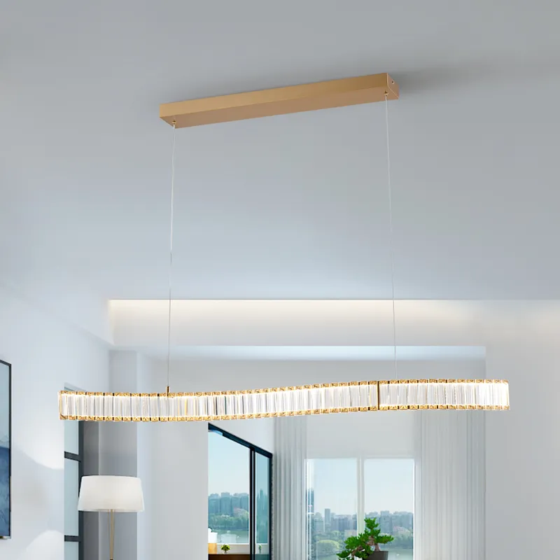 Alexandria Crystal Chandelier // Brushed Gold — Finesse Decor LED Pendant Lights 20.0W 