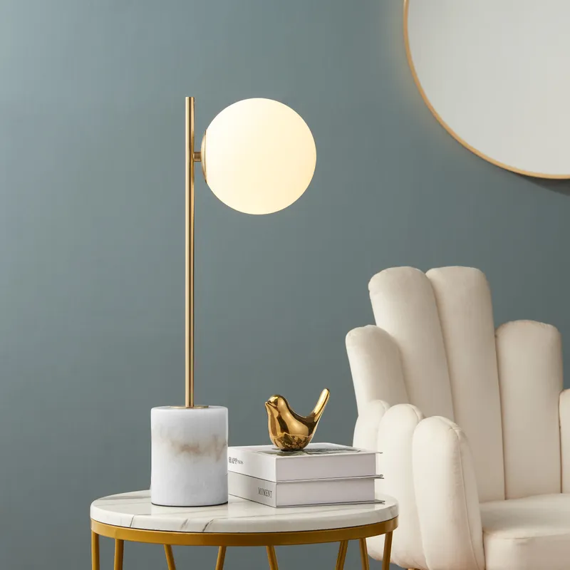 Anechdoche Table Lamp // Gold and White — Finesse Decor LED General Lighting  