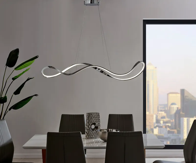 Xiamen LED Adjustable Chandelier // Chrome — Finesse Decor LED Pendant Lights 36.0W 4000K