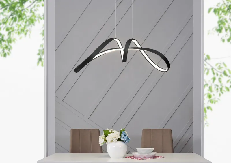 Bucharest Integrated LED Chandelier // Black — Finesse Decor LED Pendant Lights 32.0W 4000K