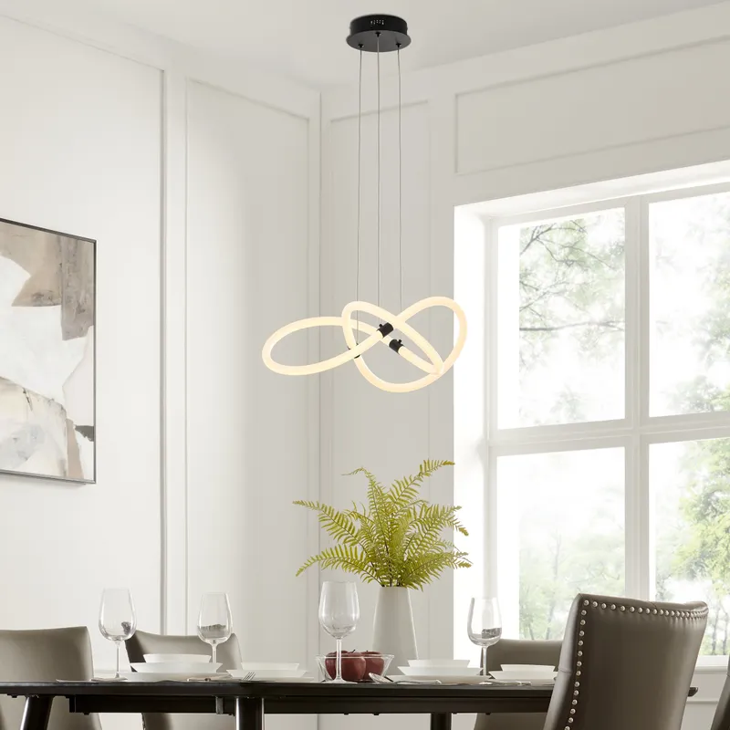 Daisy LED Adjustable Chandelier // Matte Black — Finesse Decor LED Pendant Lights 30.0W 4000K