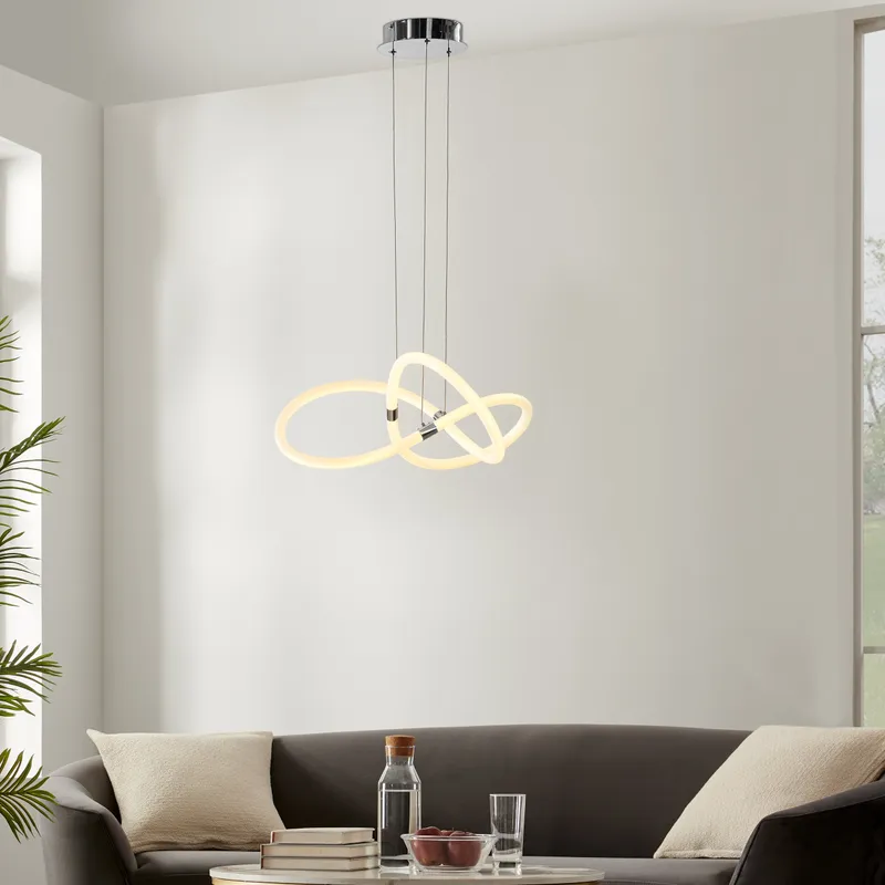 Daisy LED Adjustable Chandelier // Chrome — Finesse Decor LED Pendant Lights 30.0W 4000K