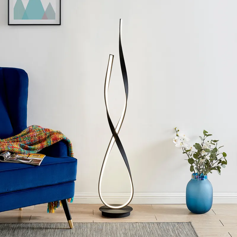 Vienna LED 55" Tall Floor Lamp // Matte Black — Finesse Decor LED General Lighting 35.0W 