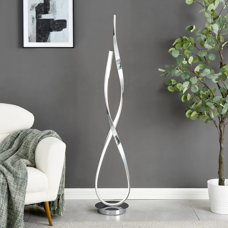 Vienna LED 55" Tall Floor Lamp // Chrome — Finesse Decor LED General Lighting 35.0W 
