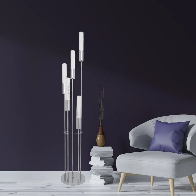 Acrylic Cylinder Floor Lamp // 5 Light — Finesse Decor LED General Lighting 15.0W 