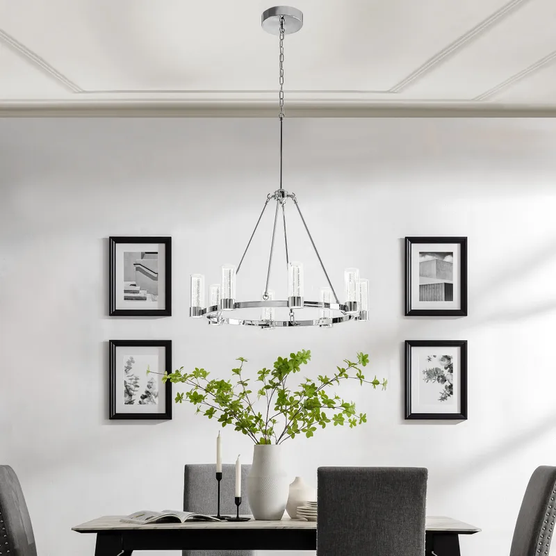 Victory 8 Light Chandelier //  Chrome — Finesse Decor LED Pendant Lights 48.0W 4000K