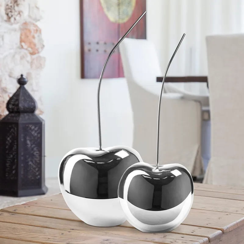 Medium Chrome Cherry Sculpture 22" Tall — Finesse Decor LED General Lighting  