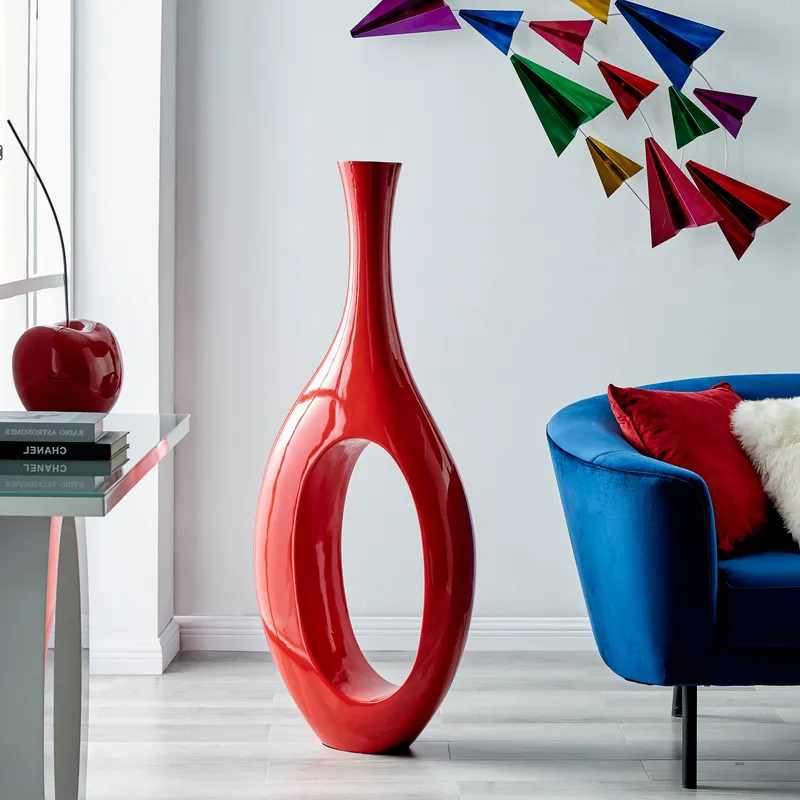 Trombone Vase // Large Red — Finesse Decor LED General Lighting  