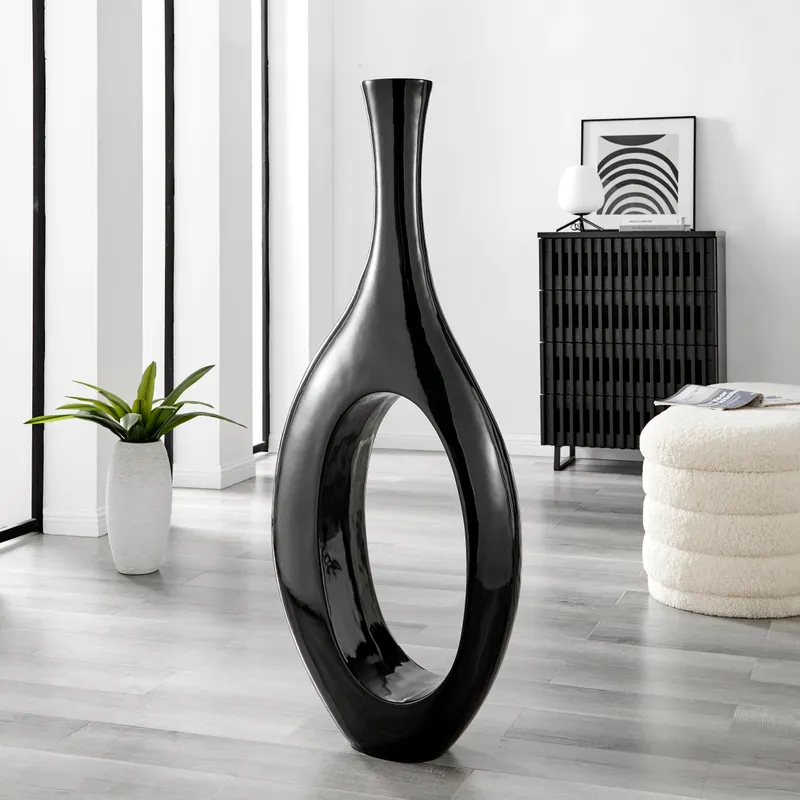 Trombone Vase // Large Black — Finesse Decor LED General Lighting  