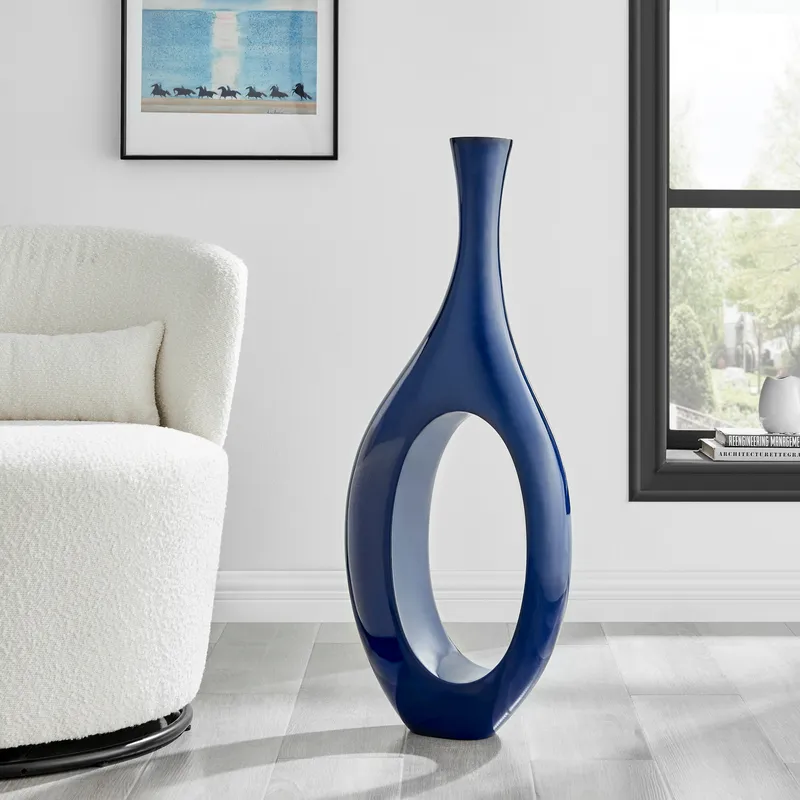 Trombone Vase // Large Navy Blue — Finesse Decor LED General Lighting  