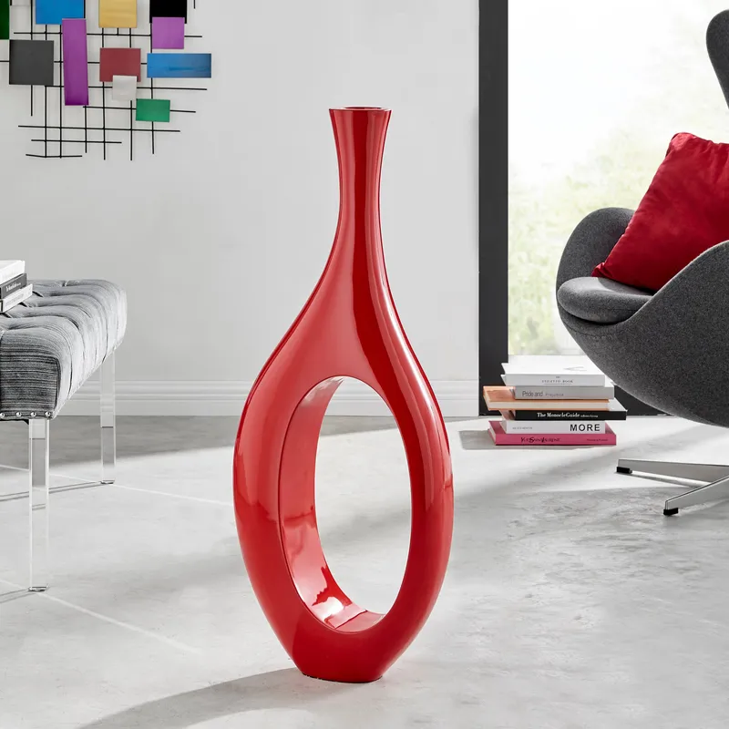 Trombone Vase // Small Red — Finesse Decor LED General Lighting  