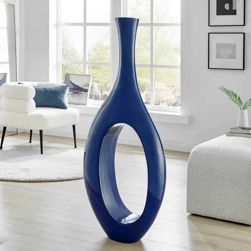 Trombone Vase // Small Navy Blue — Finesse Decor LED General Lighting  