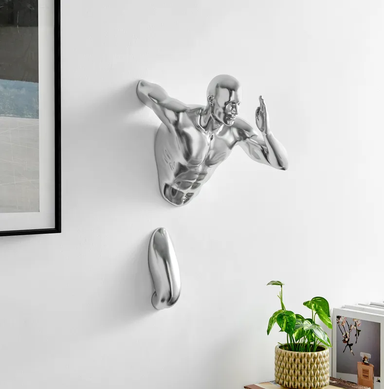 Runner Man 20" Wall Sculpture // Chrome — Finesse Decor LED Wall Lights  