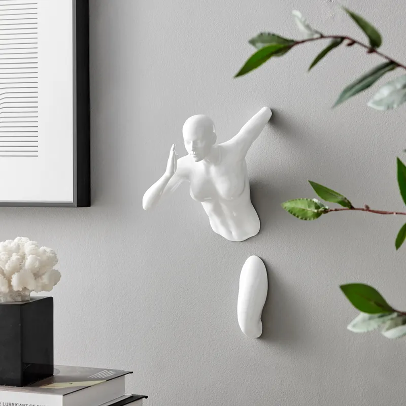 Runner Woman 13" Wall Sculpture // White — Finesse Decor LED Wall Lights  