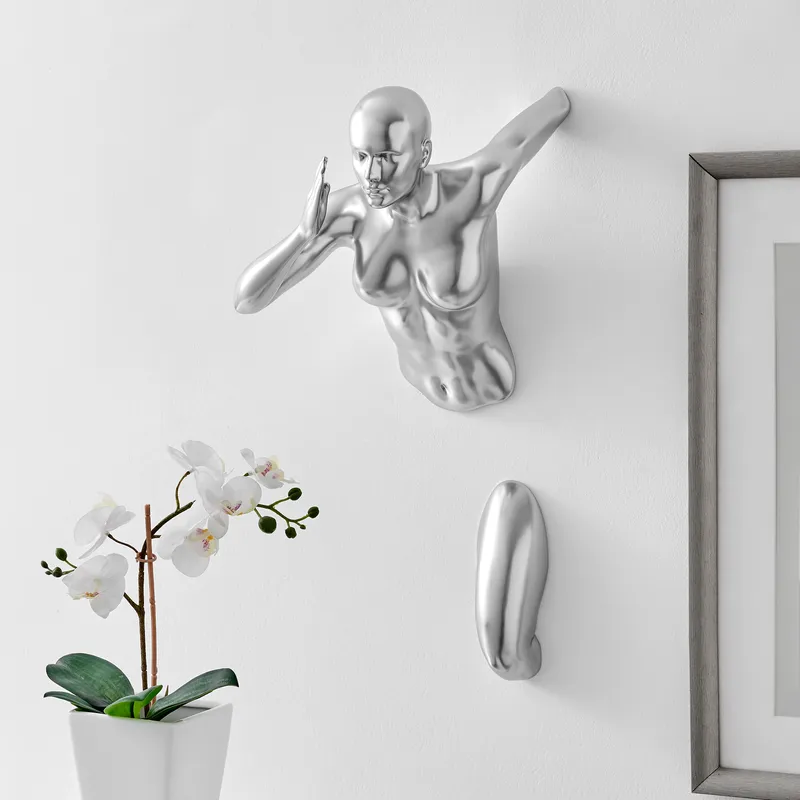 Runner Woman 20" Wall Sculpture // Chrome — Finesse Decor LED Wall Lights  