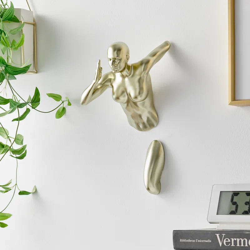 Gold Wall Runner 13" Woman Sculpture — Finesse Decor LED Wall Lights  