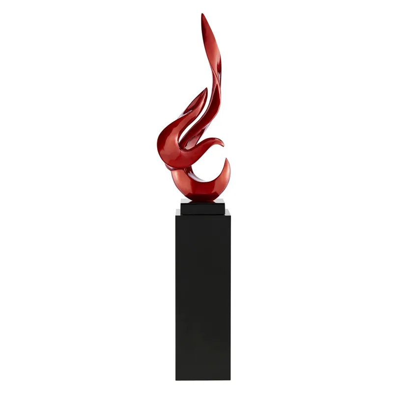 Flame Floor Sculpture 65" Tall // Metallic Red With Black Stand — Finesse Decor LED General Lighting  