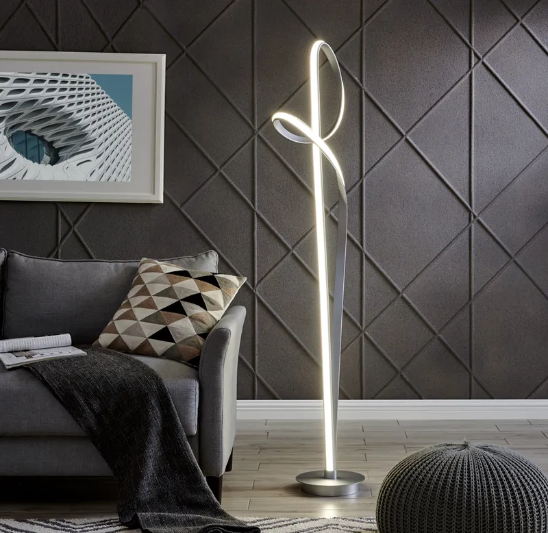 Budapest Dimmable LED 63" Tall Floor Lamp // Silver — Finesse Decor LED General Lighting 36.0W 4000K