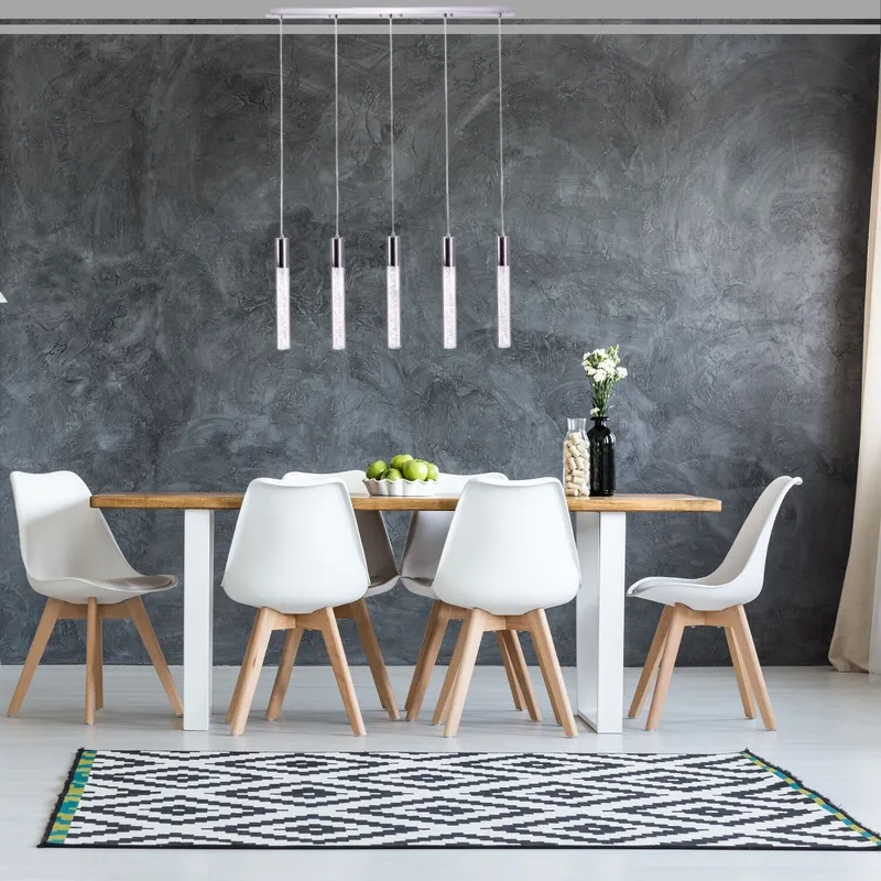 Acrylic Cylinder Chandelier // 5 Light — Finesse Decor LED Pendant Lights 3.0W 4000K