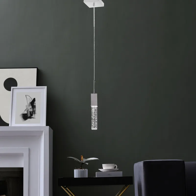 Rectangular Crystal Pendant // 1 Light — Finesse Decor LED Pendant Lights 3.0W 4000K