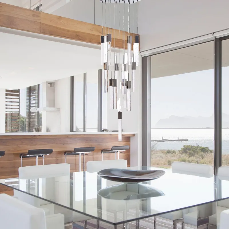 Rectangular Crystal Chandelier // XL 13 Light — Finesse Decor LED Pendant Lights 3.0W 4000K