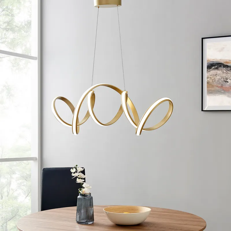 Seville LED Chandelier // Gold — Finesse Decor LED Pendant Lights 50.0W 4000K