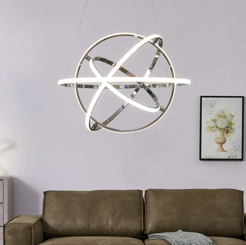 Oxford LED Adjustable Chandelier // Chrome — Finesse Decor LED Pendant Lights 68.0W 4000K