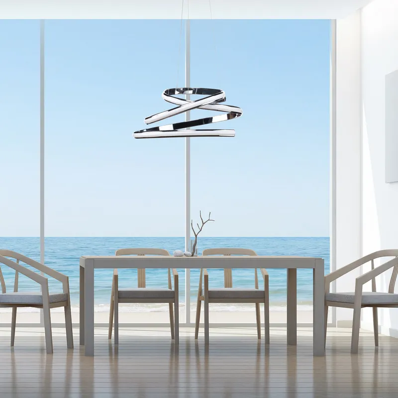 Oslo LED Adjustable Chandelier // Chrome — Finesse Decor LED Pendant Lights 46.0W 4000K