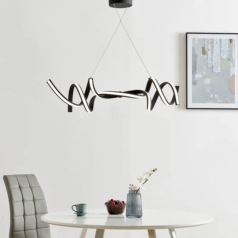 Munich LED Horizontal Chandelier // Black — Finesse Decor LED Pendant Lights 45.0W 4000K