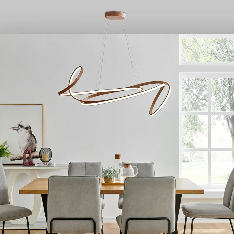 Moscow LED Chandelier // Light Wood — Finesse Decor LED Pendant Lights 60.0W 4000K