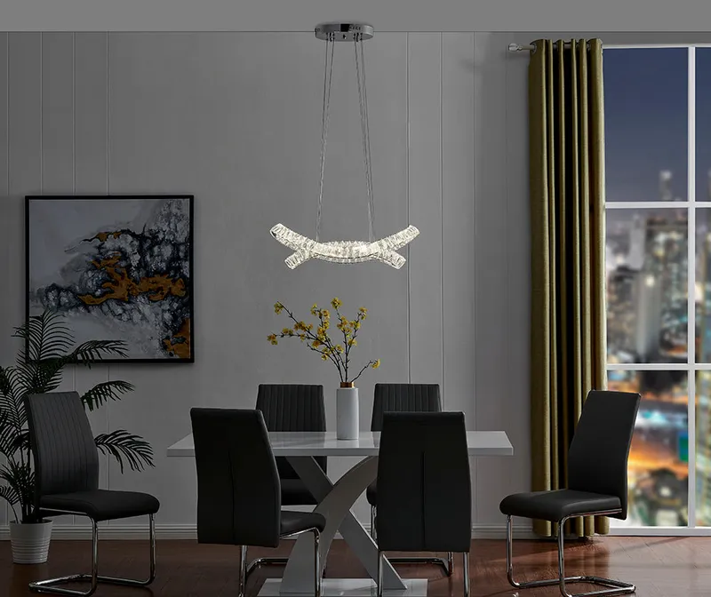 Monroe Crystal Chandelier // Chrome — Finesse Decor LED Pendant Lights 45.0W 4000K