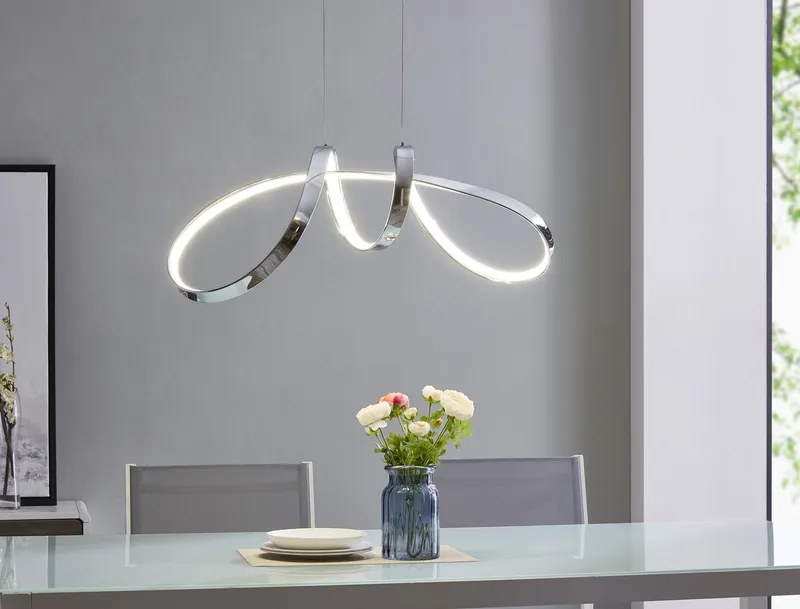 Lisbon LED Chandelier // Chrome — Finesse Decor LED Pendant Lights 32.0W 4000K