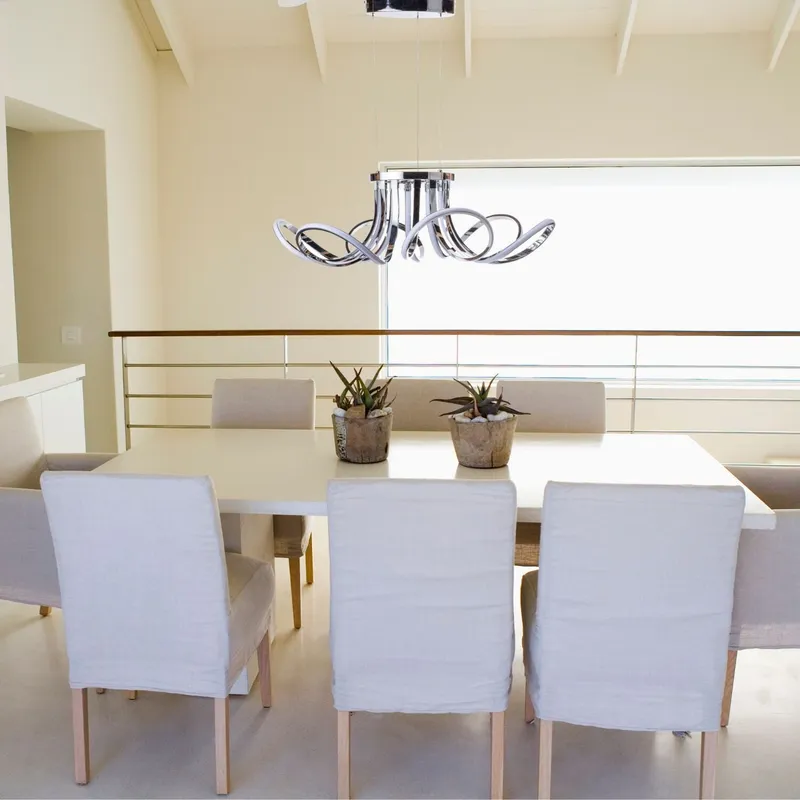 6 Petal Flower Dimmable LED Chandelier // Chrome — Finesse Decor LED Pendant Lights 60.0W 