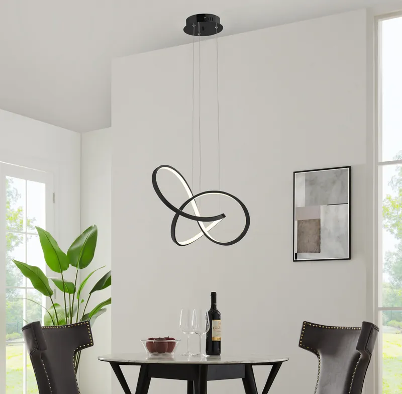Knotted LED Dimmable Chandelier // Black — Finesse Decor LED Pendant Lights 24.0W 4000K