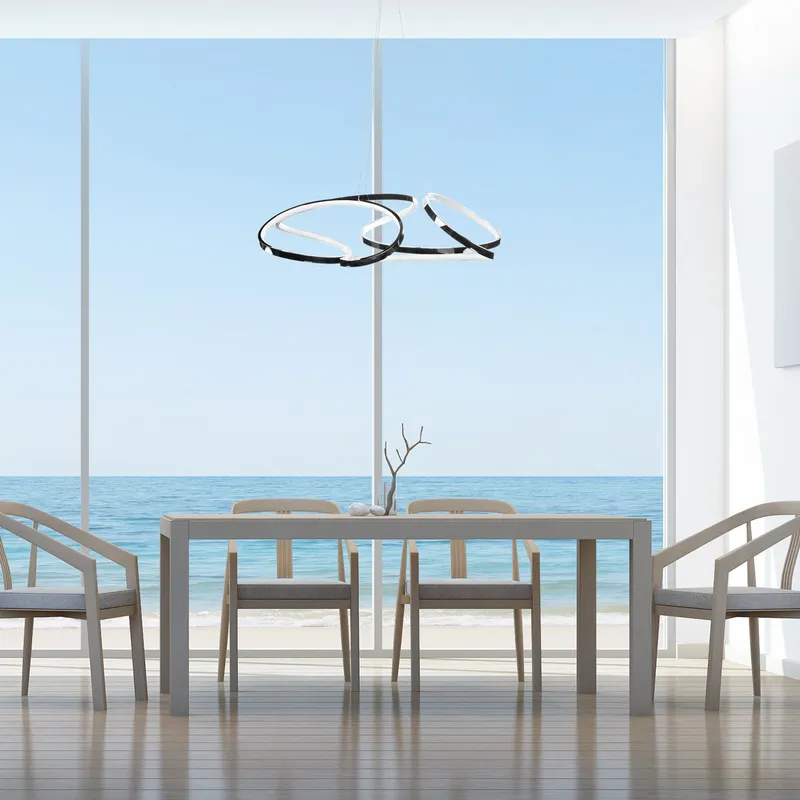 Suzhou LED Adjustable Chandelier // Chrome Finish — Finesse Decor LED Pendant Lights 35.0W 4000K