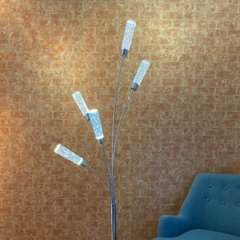 5 Acrylic Cylinders Floor Lamp // Chrome — Finesse Decor LED General Lighting 3.0W 4000K