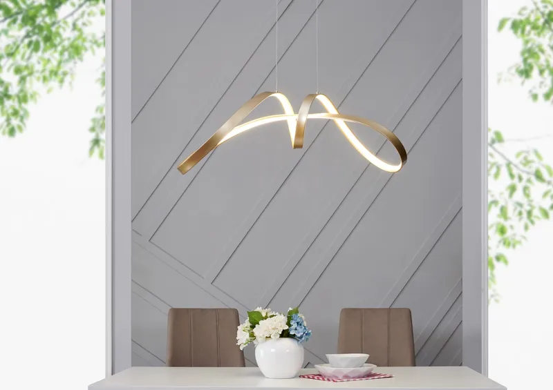 Bucharest Integrated LED Chandelier // Sandy Gold — Finesse Decor LED Pendant Lights 32.0W 4000K