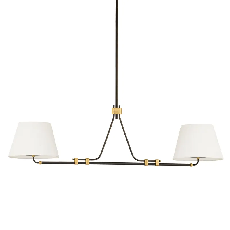 Crown Heights 2-Light Linear in Aged Brass 52L x 12W x 16.25H — Foundry Lighting LED Linear Lights 12.0W 