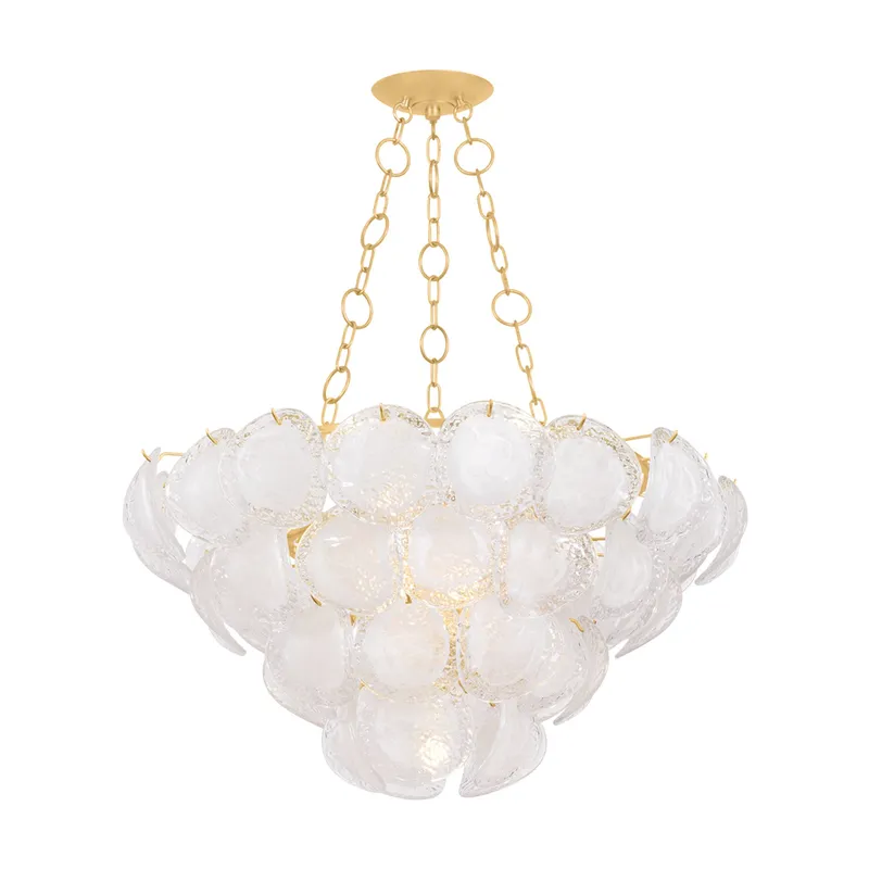Cedar Hill 9-Light Chandelier in Vintage Gold Leaf 39W x 19.75H — Foundry Lighting LED Pendant Lights 39.0W 