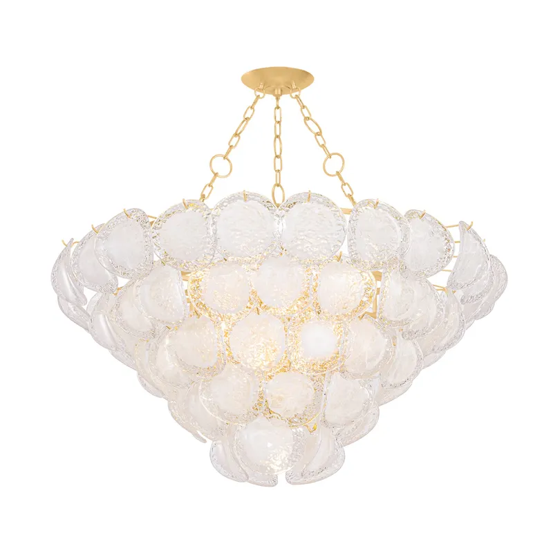 Cedar Hill 17-Light Chandelier in Vintage Gold Leaf 47.25W x 24.25H — Foundry Lighting LED Pendant Lights 25.0W 