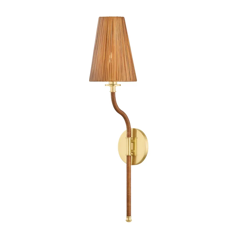 Atwood 1-Light Wall Sconce in Aged Brass 6W x 25.25H — Foundry Lighting LED Wall Lights 6.0W 