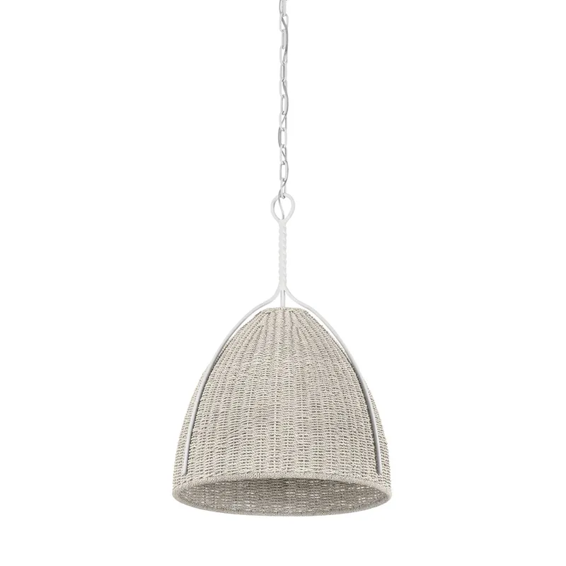Woodlawn 1-Light Pendant in White Plaster 19W x 26.5H — Foundry Lighting LED Pendant Lights 19.0W 